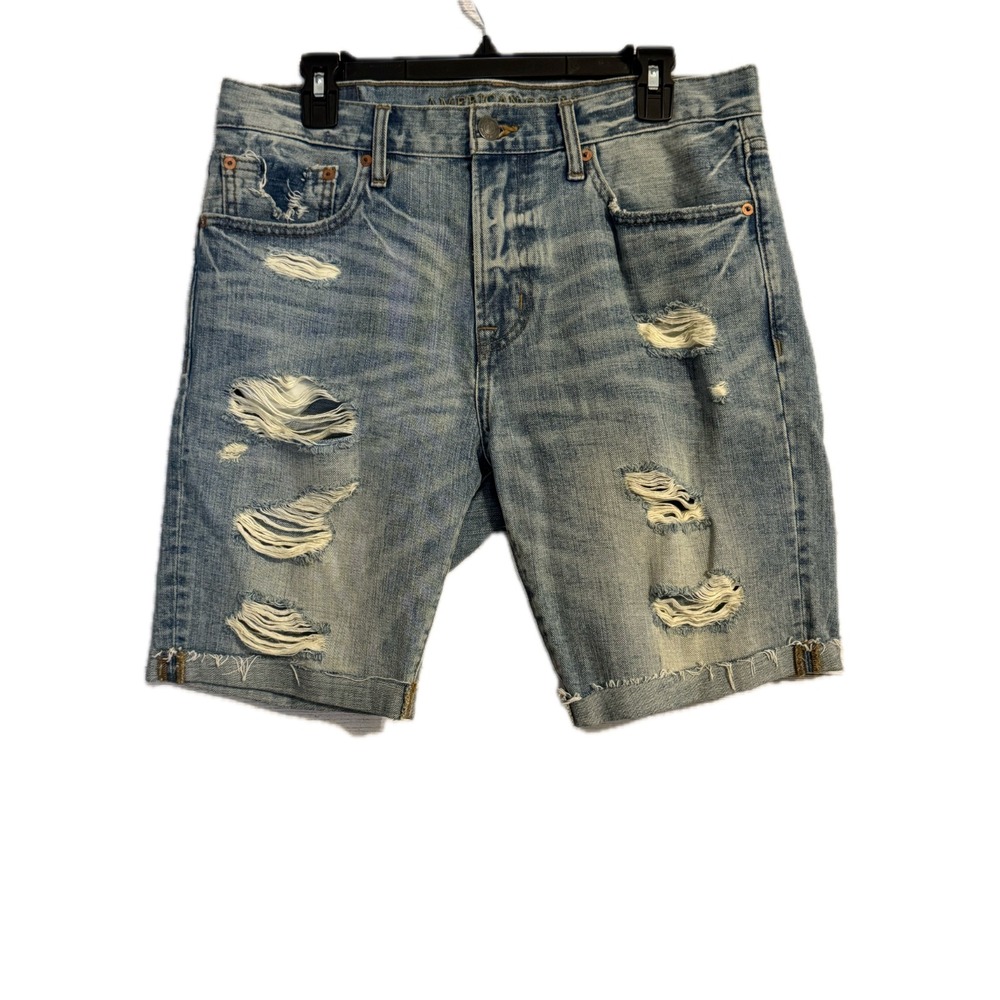 American Eagle Outfitters Mens Denim Shorts Size 32 Blue 100% Cotton 9 Inseam